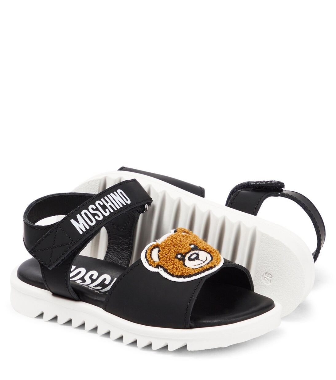 Sandalias de piel con logo | Moschino Kids
