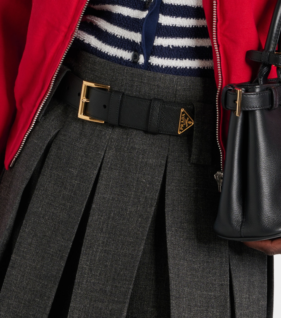 Ceinture en cuir à logo | Prada