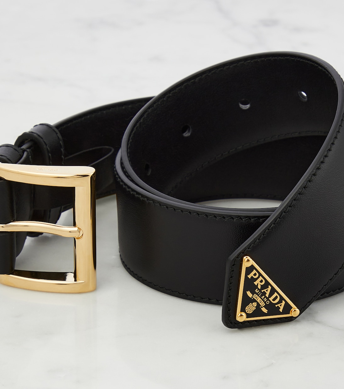 Ceinture en cuir à logo | Prada