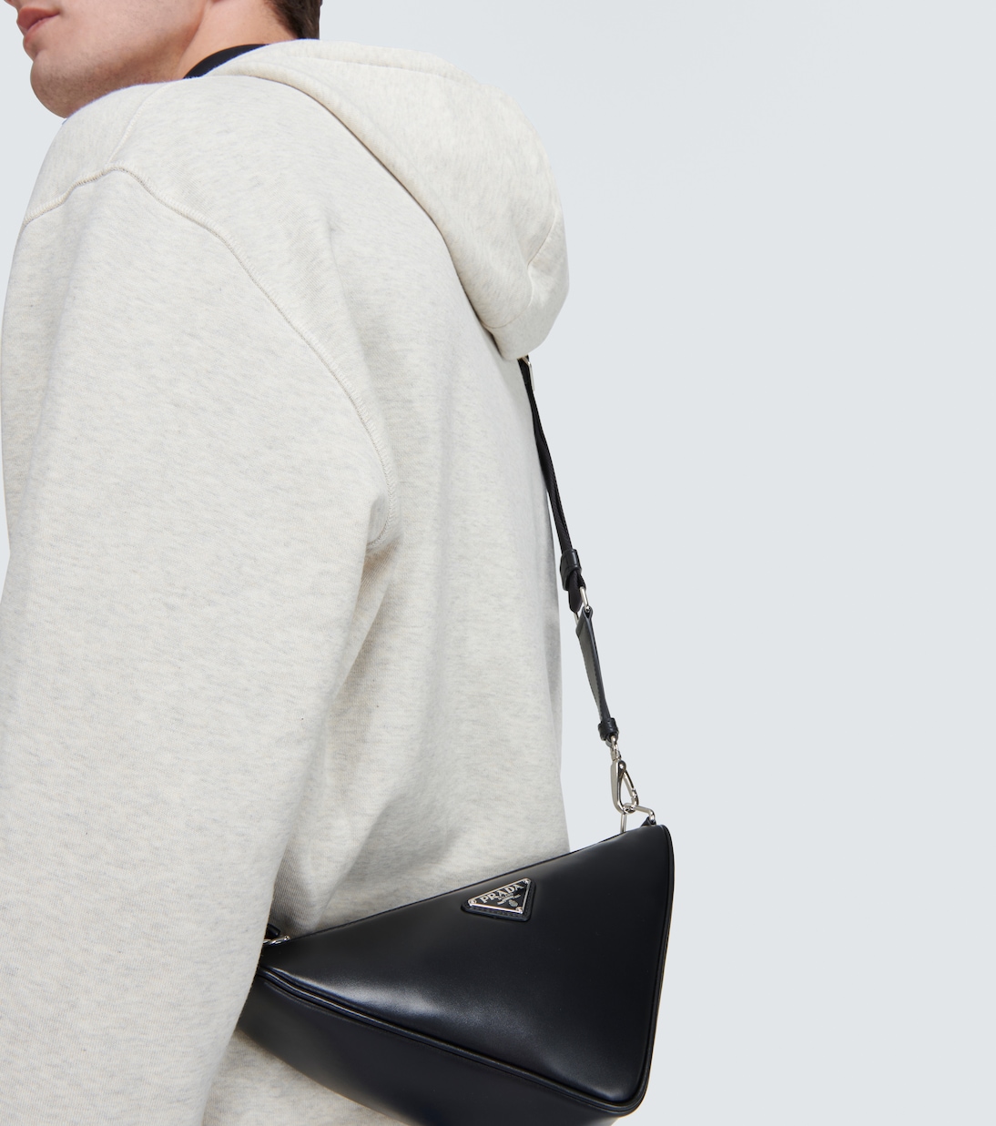 Triangle leather shoulder bag | Prada