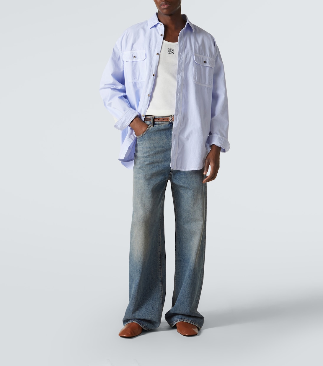 Anagram cotton-blend jersey tank top | Loewe