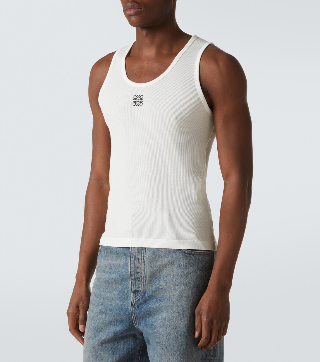 Anagram cotton-blend jersey tank top | Loewe