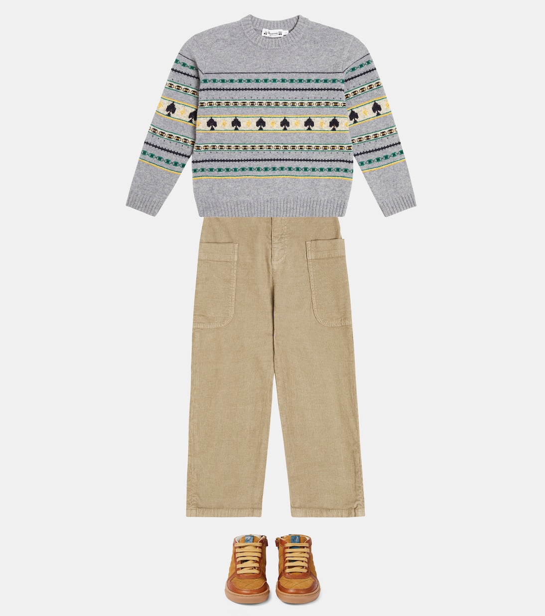 Pull Branco en jacquard de laine | Bonpoint