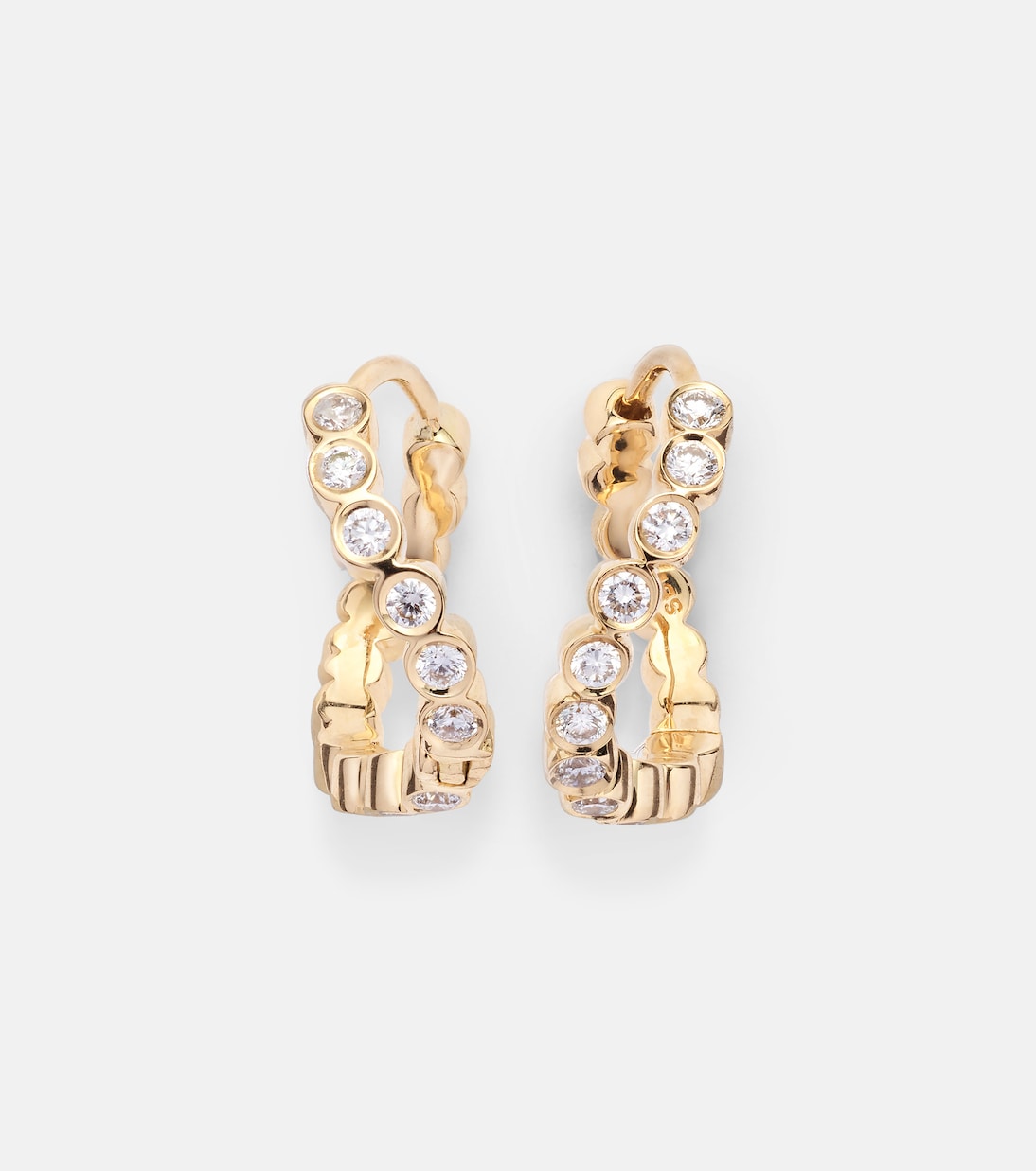 Petit Courant 18kt gold hoop earrings with diamonds | Sophie Bille Brahe