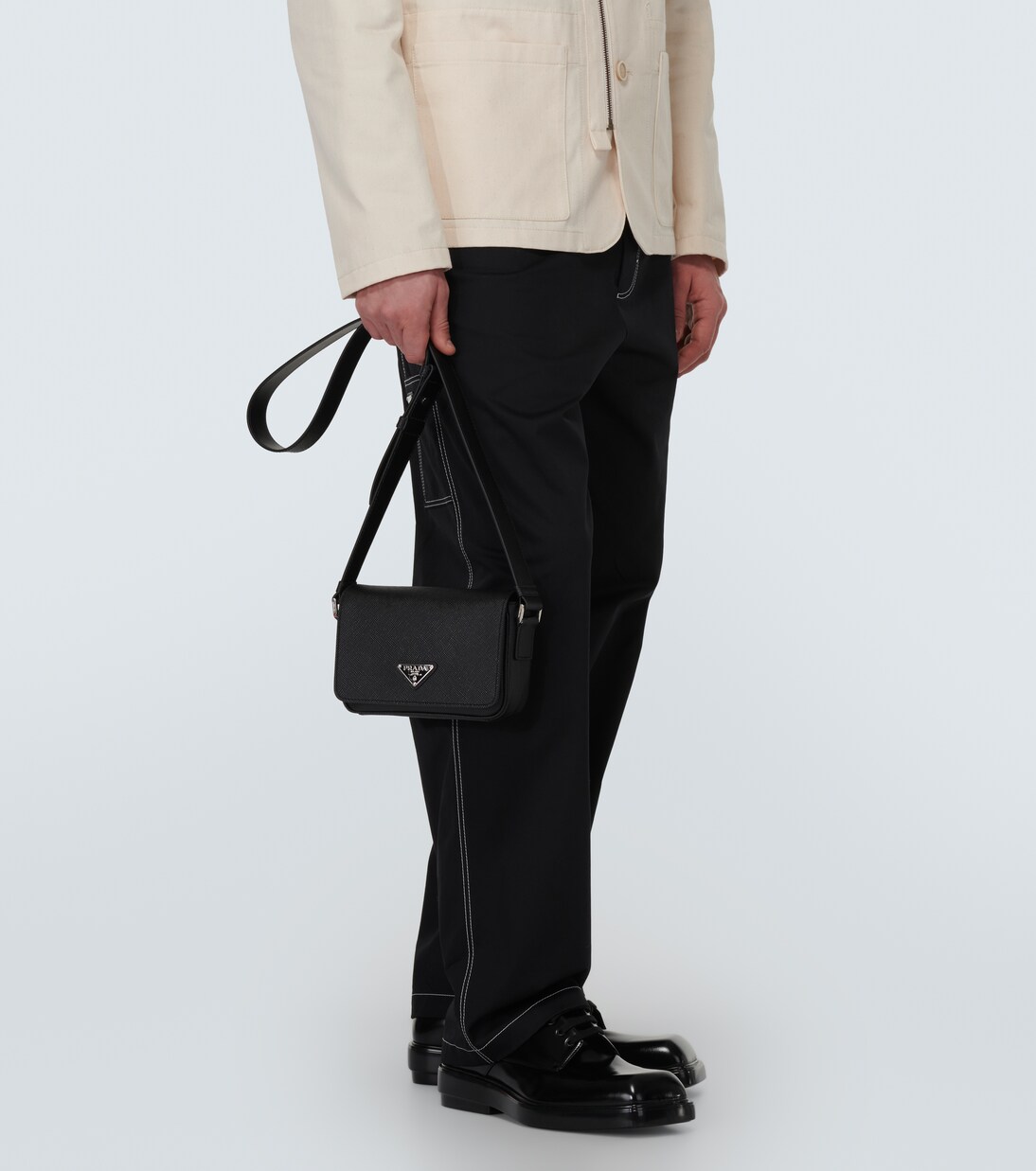 Logo saffiano leather shoulder bag | Prada