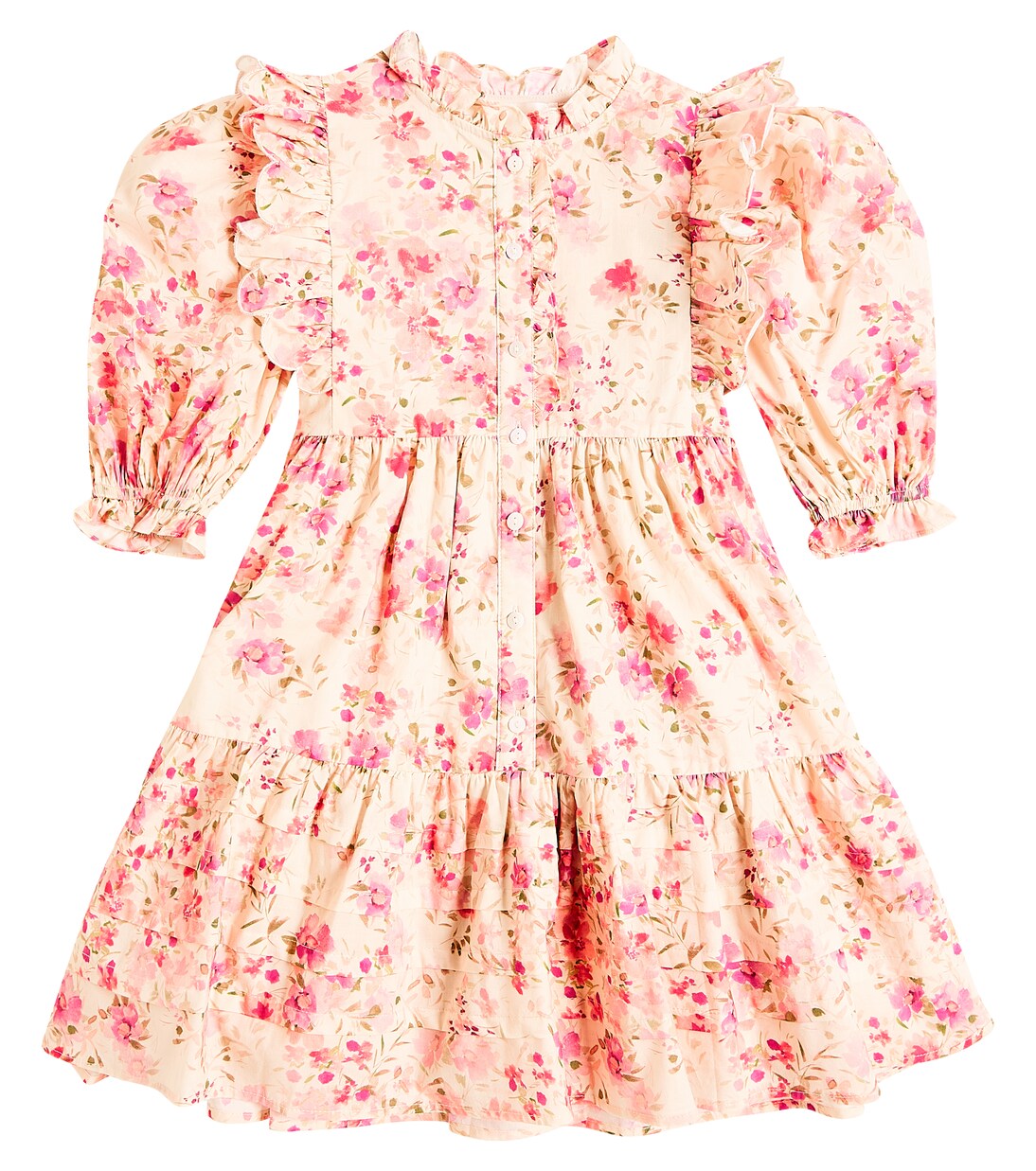 Ruffled floral cotton voile dress | Petite Amalie  