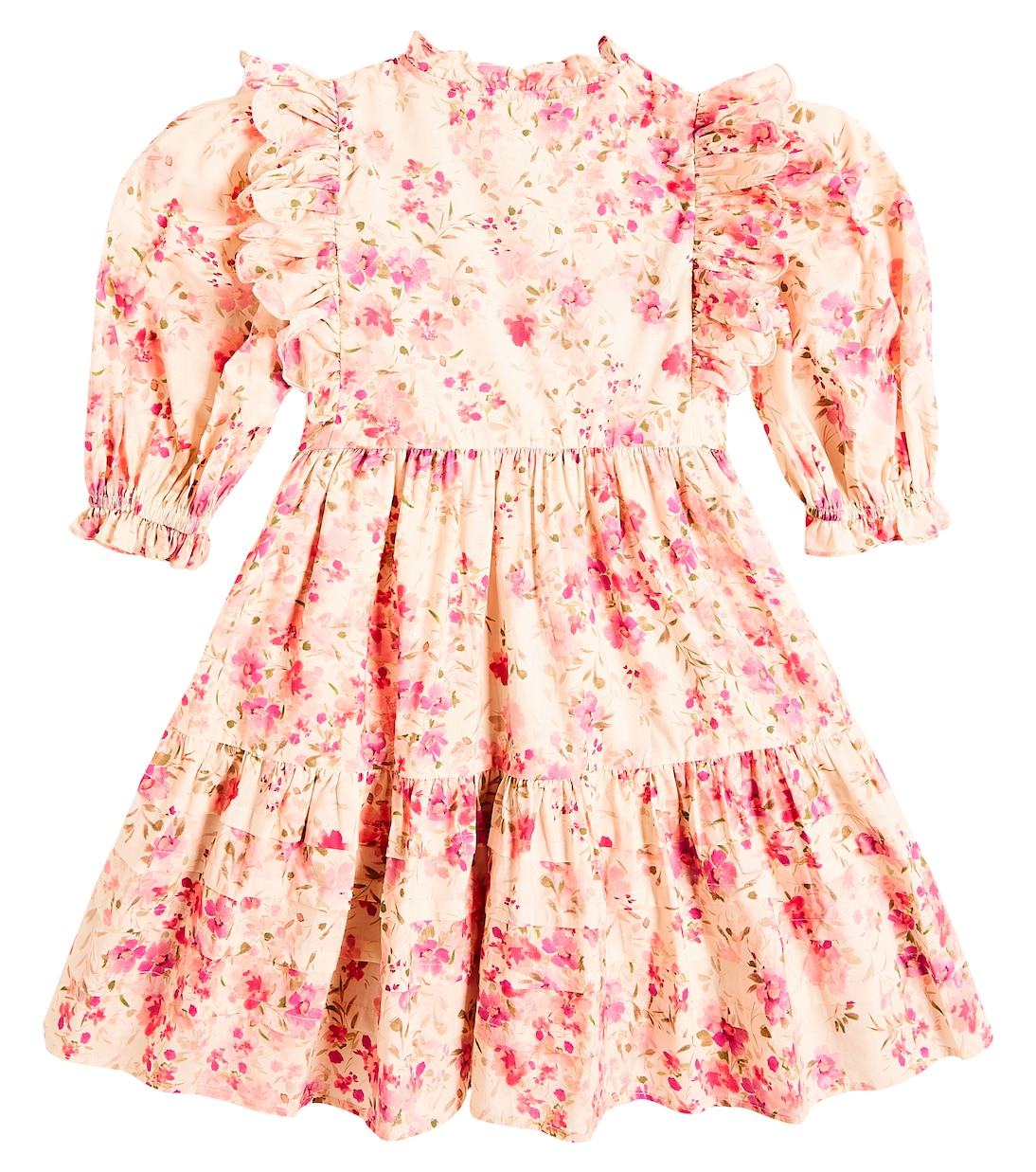 Ruffled floral cotton voile dress | Petite Amalie  