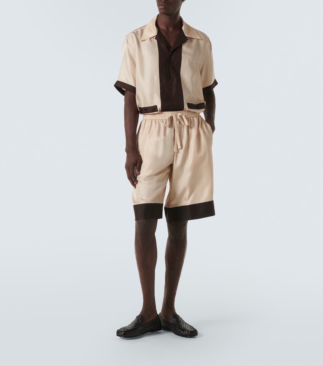 Logo silk twill bowling shirt | Dolce&Gabbana