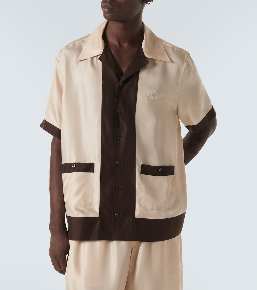 Logo silk twill bowling shirt | Dolce&Gabbana