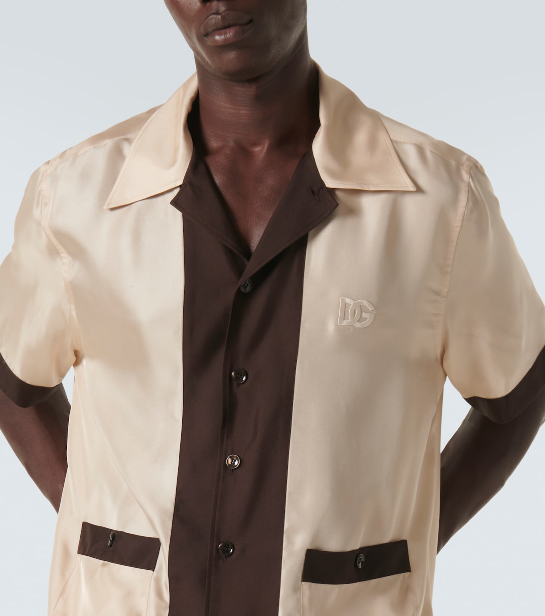 Logo silk twill bowling shirt | Dolce&Gabbana