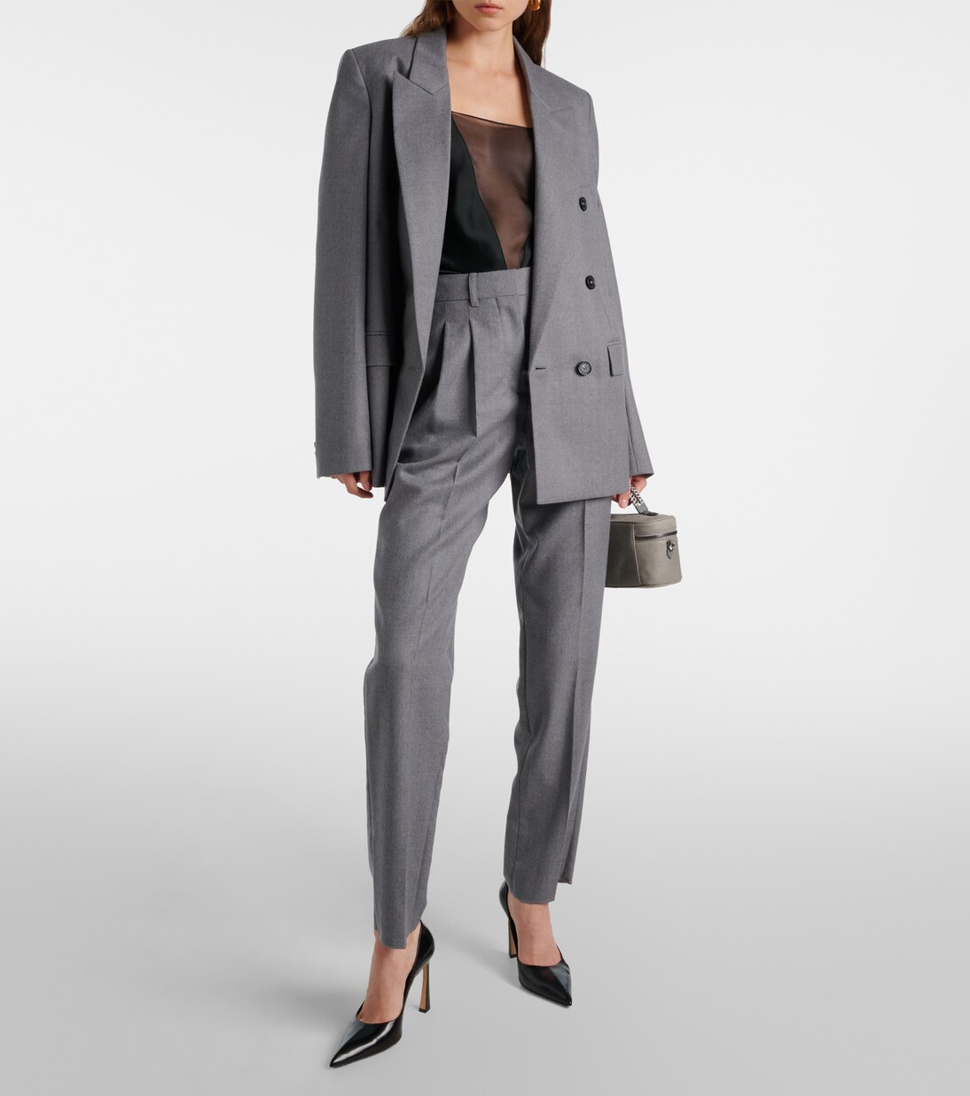 Wool flannel straight pants | Stella McCartney