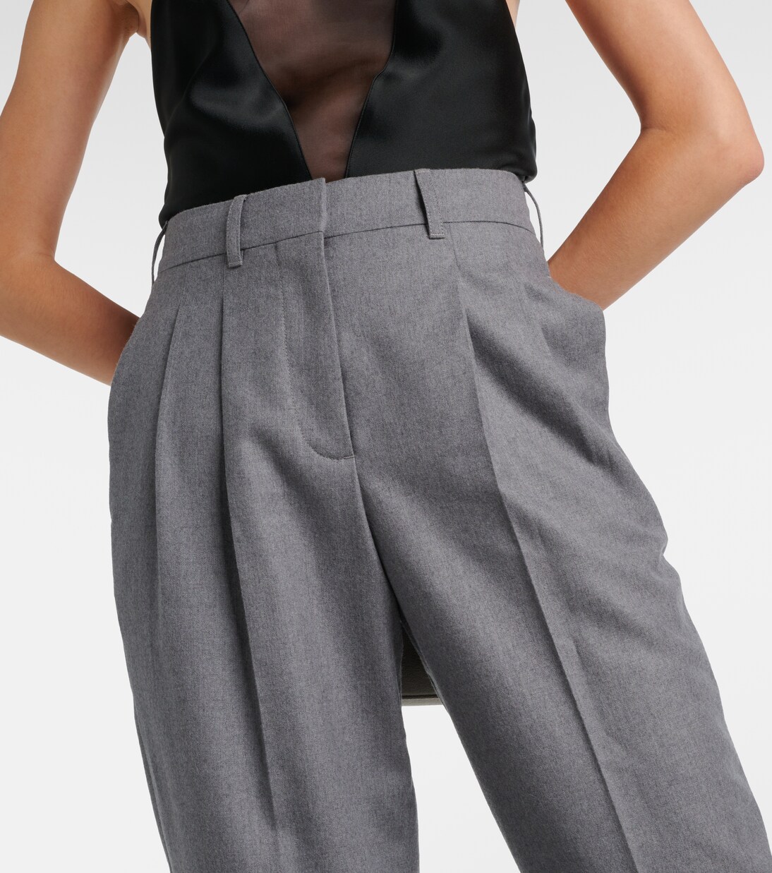 Wool flannel straight pants | Stella McCartney