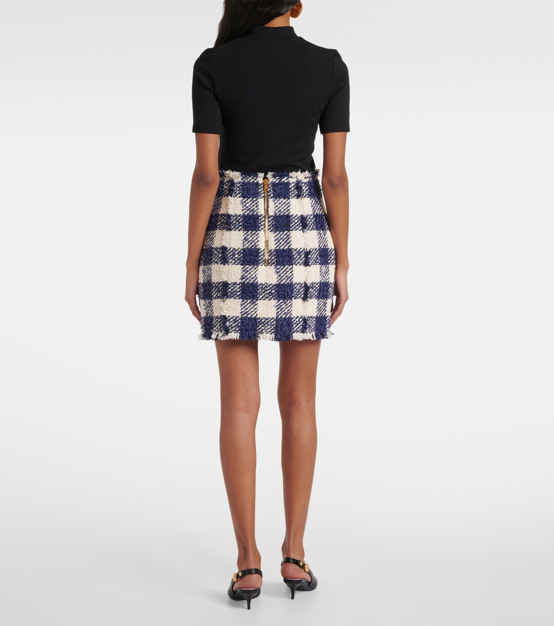 High-Rise-Minirock aus Tweed | Balmain