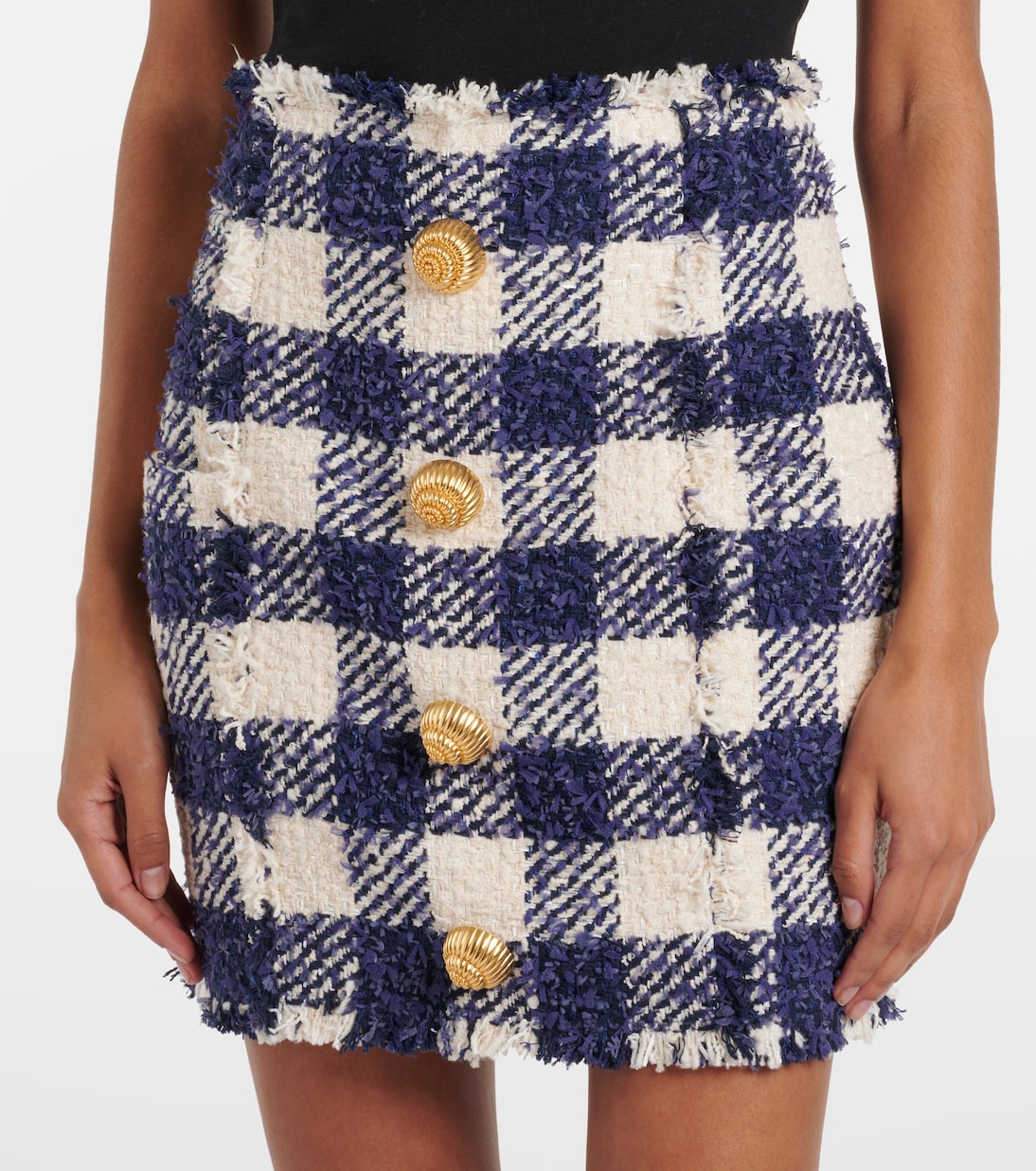 High-Rise-Minirock aus Tweed | Balmain