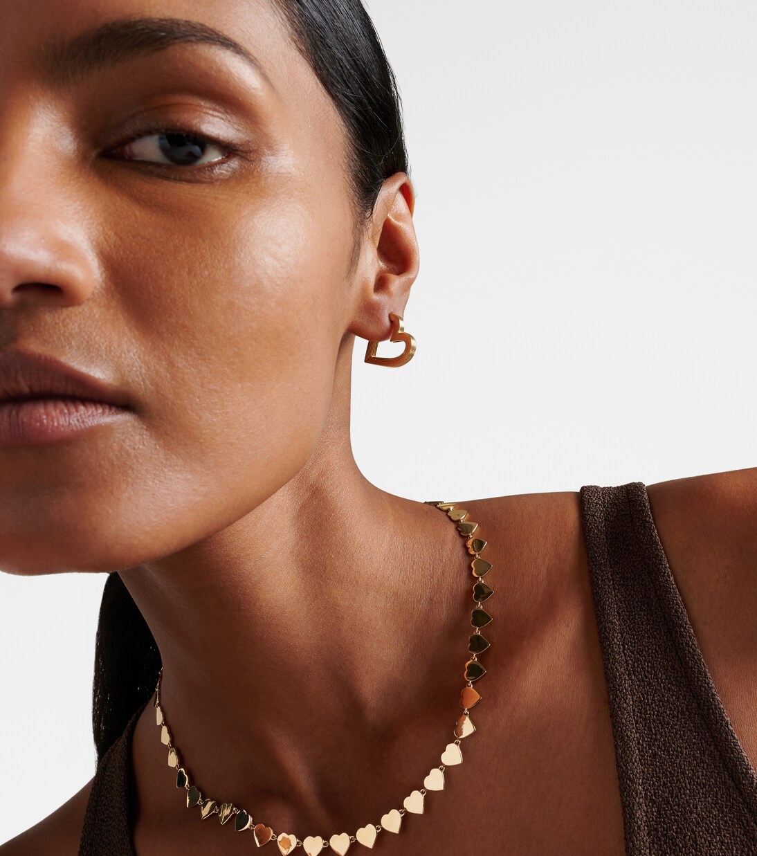 Flutted Heart 14kt white gold earrings | Sydney Evan