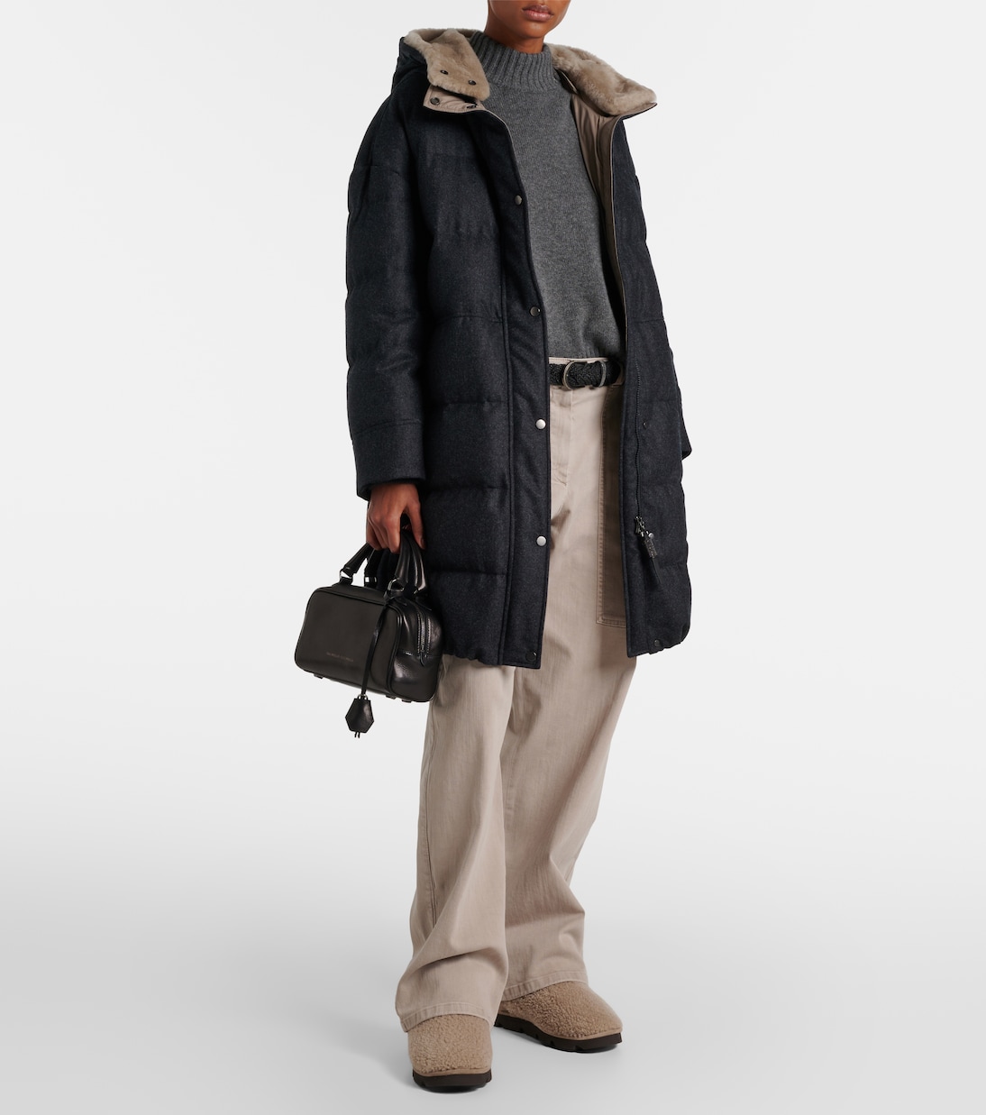 Verzierte Schneestiefel aus Shearling | Brunello Cucinelli