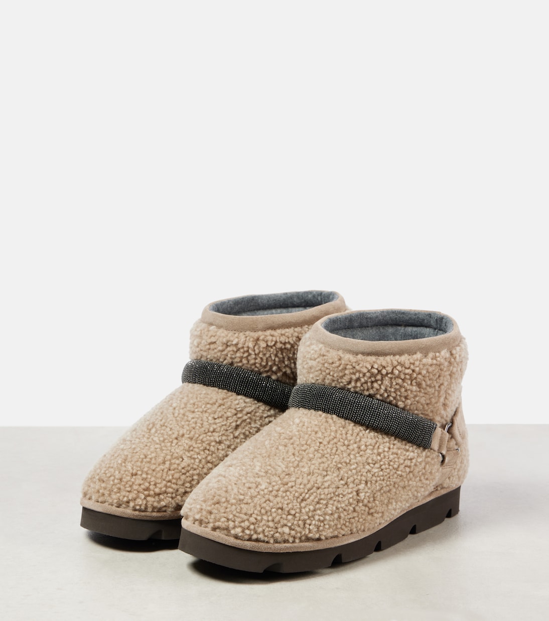 Verzierte Schneestiefel aus Shearling | Brunello Cucinelli