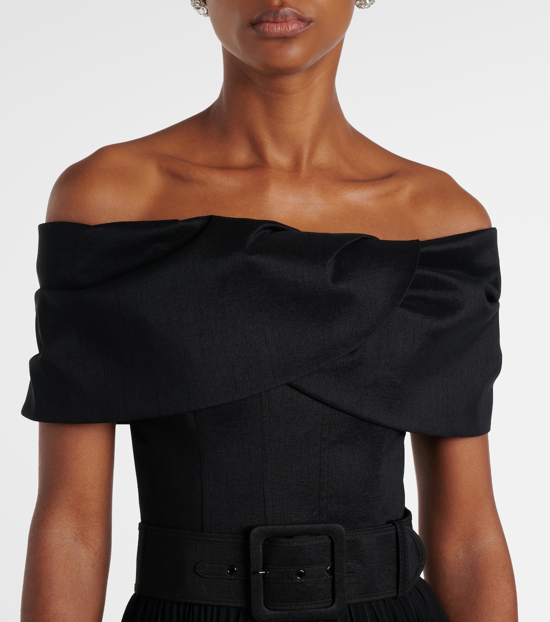 Robe midi Emelie à encolure bardot | Rebecca Vallance