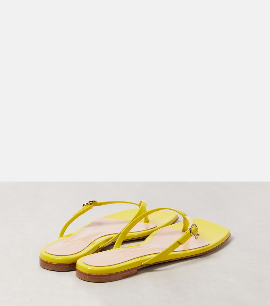 Ribbon patent leather thong sandals | Gianvito Rossi