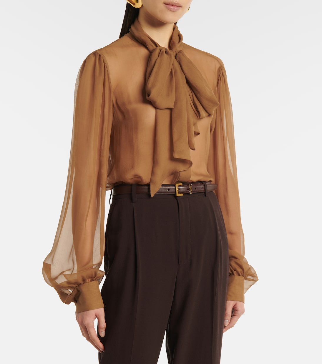 حزام سليم من الجلد Cassandre | Saint Laurent