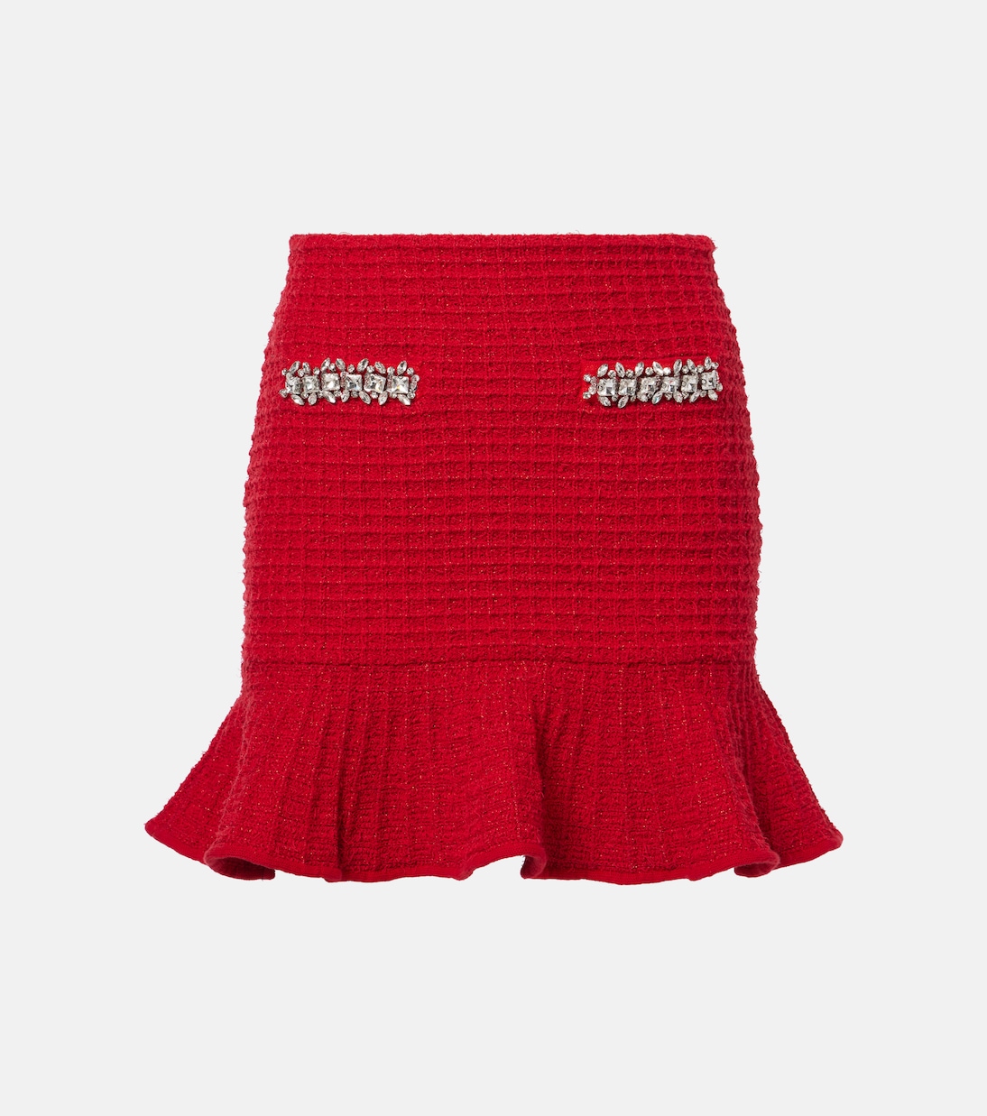 Minigonna in maglia con cristalli | Self-Portrait