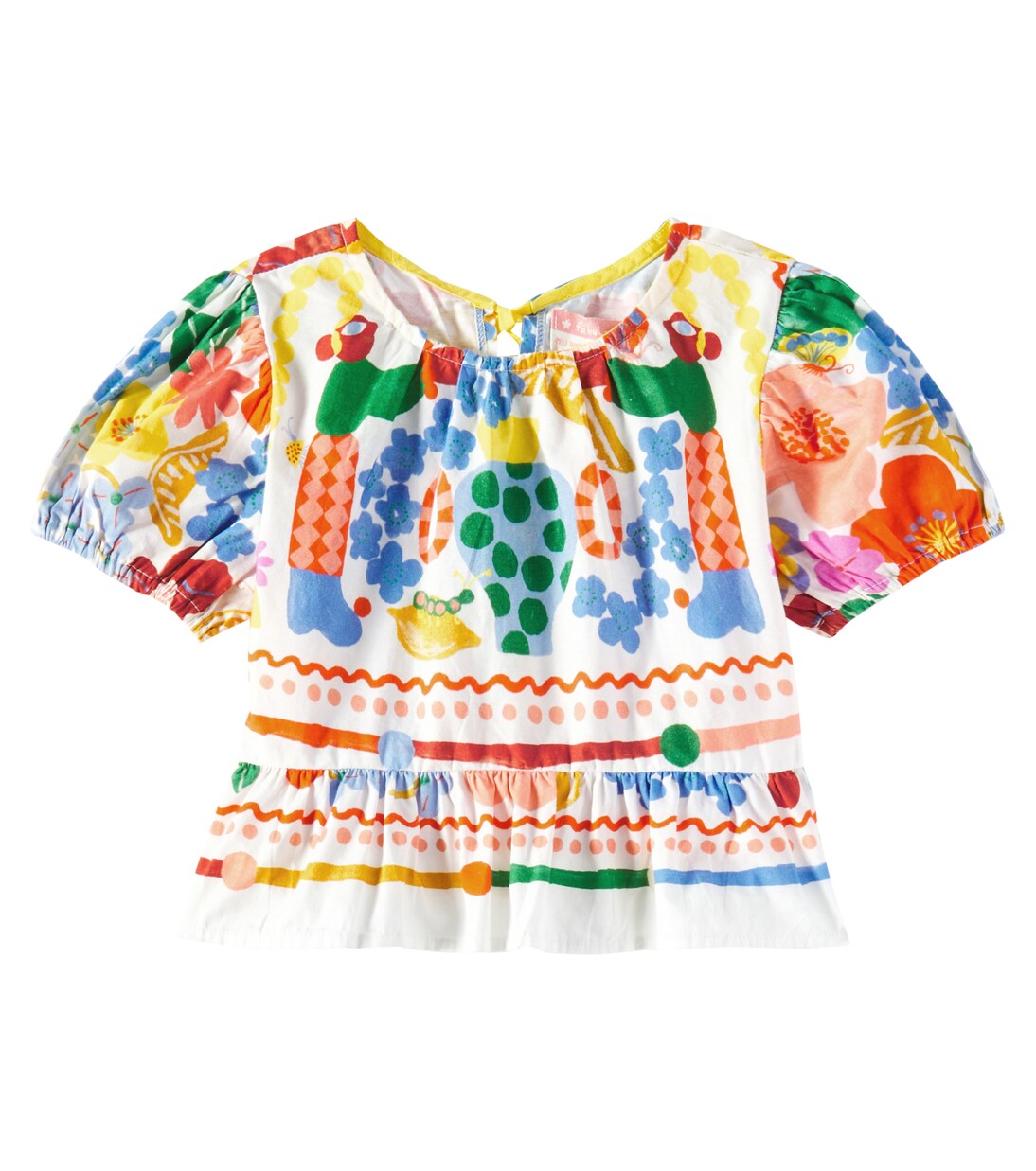 Recanto printed ruffled cotton top | Fábula