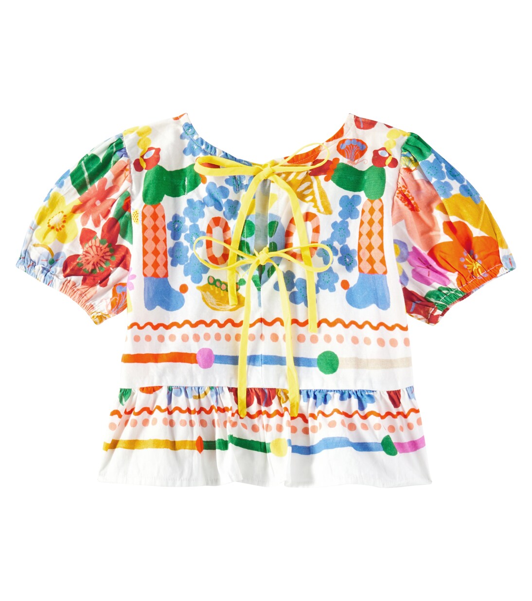Recanto printed ruffled cotton top | Fábula