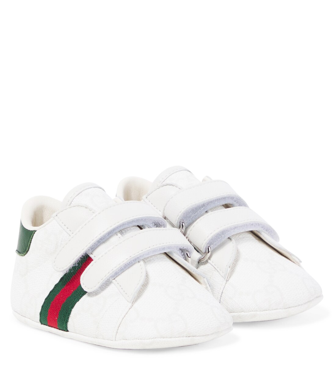 Baby leather-trimmed booties | Gucci Kids