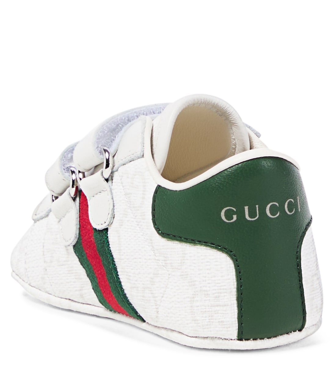 Baby leather-trimmed booties | Gucci Kids