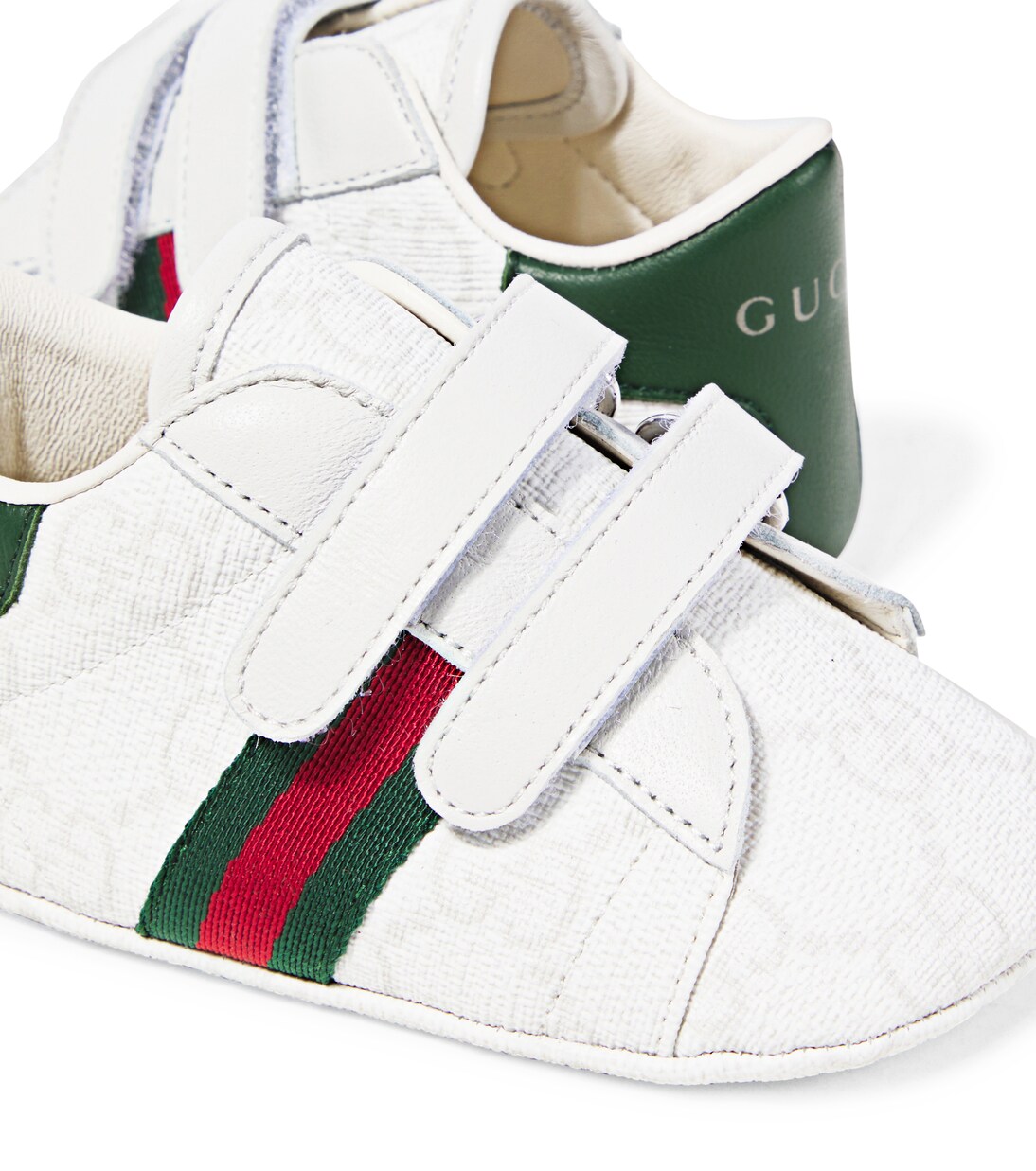 Baby leather-trimmed booties | Gucci Kids
