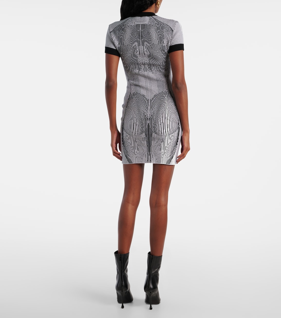Morphing Pinstripe jacquard jersey minidress | Jean Paul Gaultier