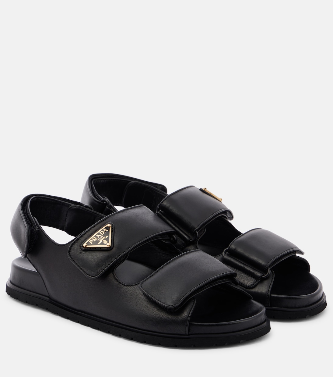 Logo leather sandals | Prada