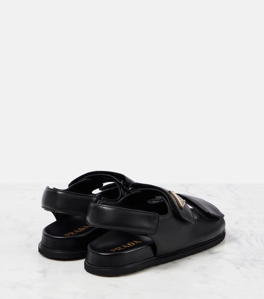 Logo leather sandals | Prada