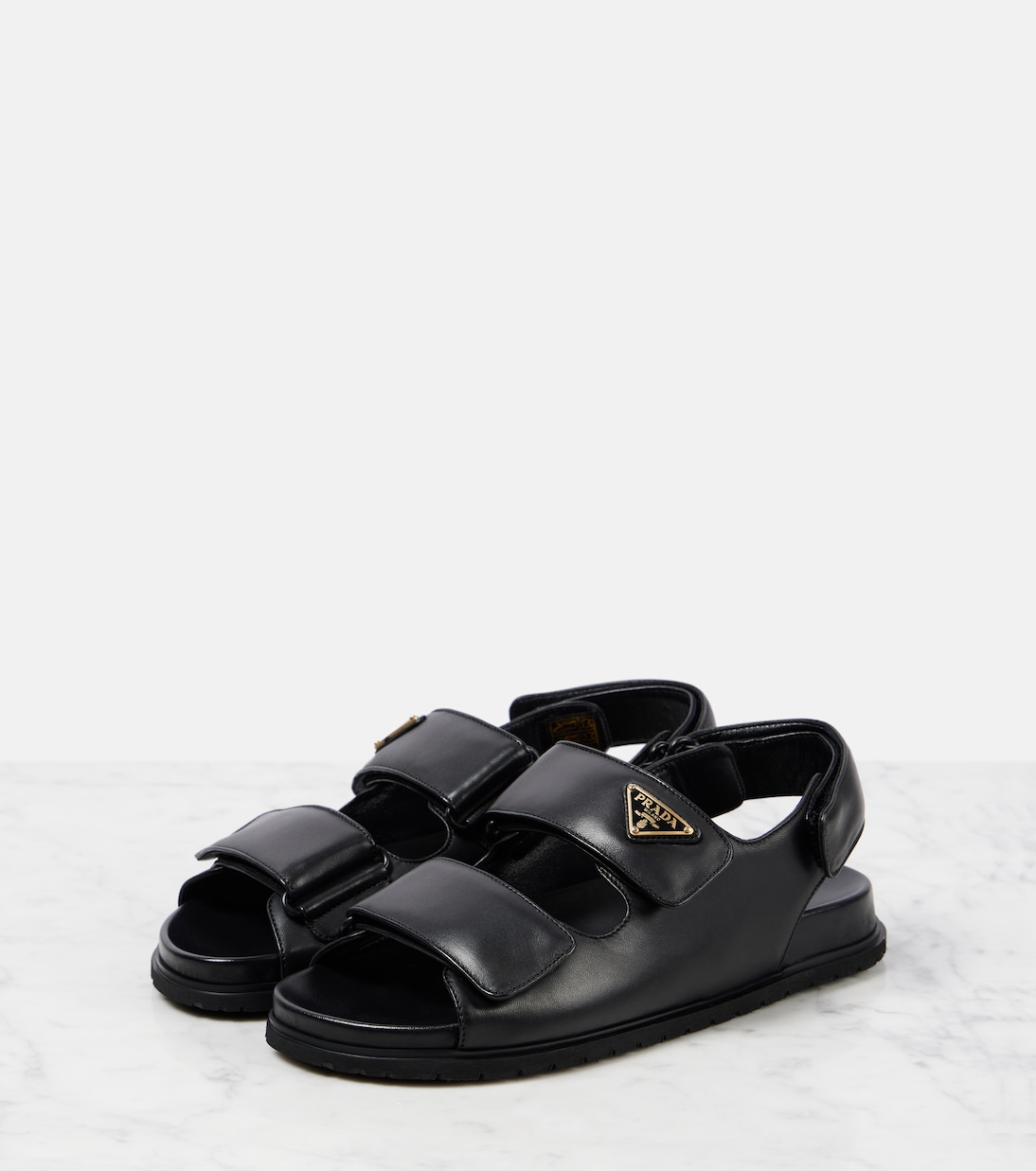 Logo leather sandals | Prada