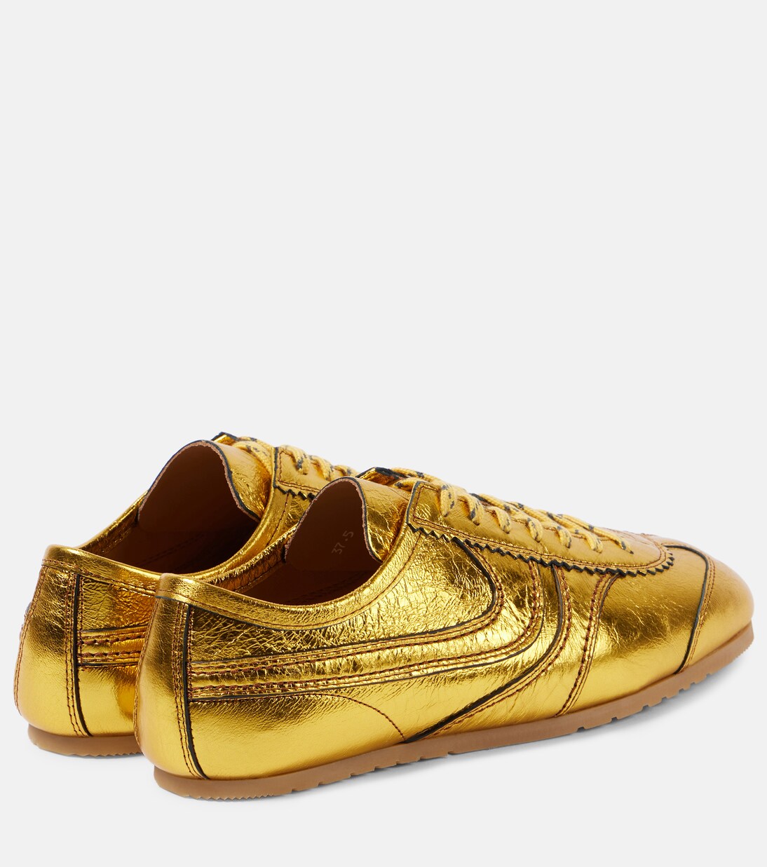 Metallic leather sneakers | Dries Van Noten