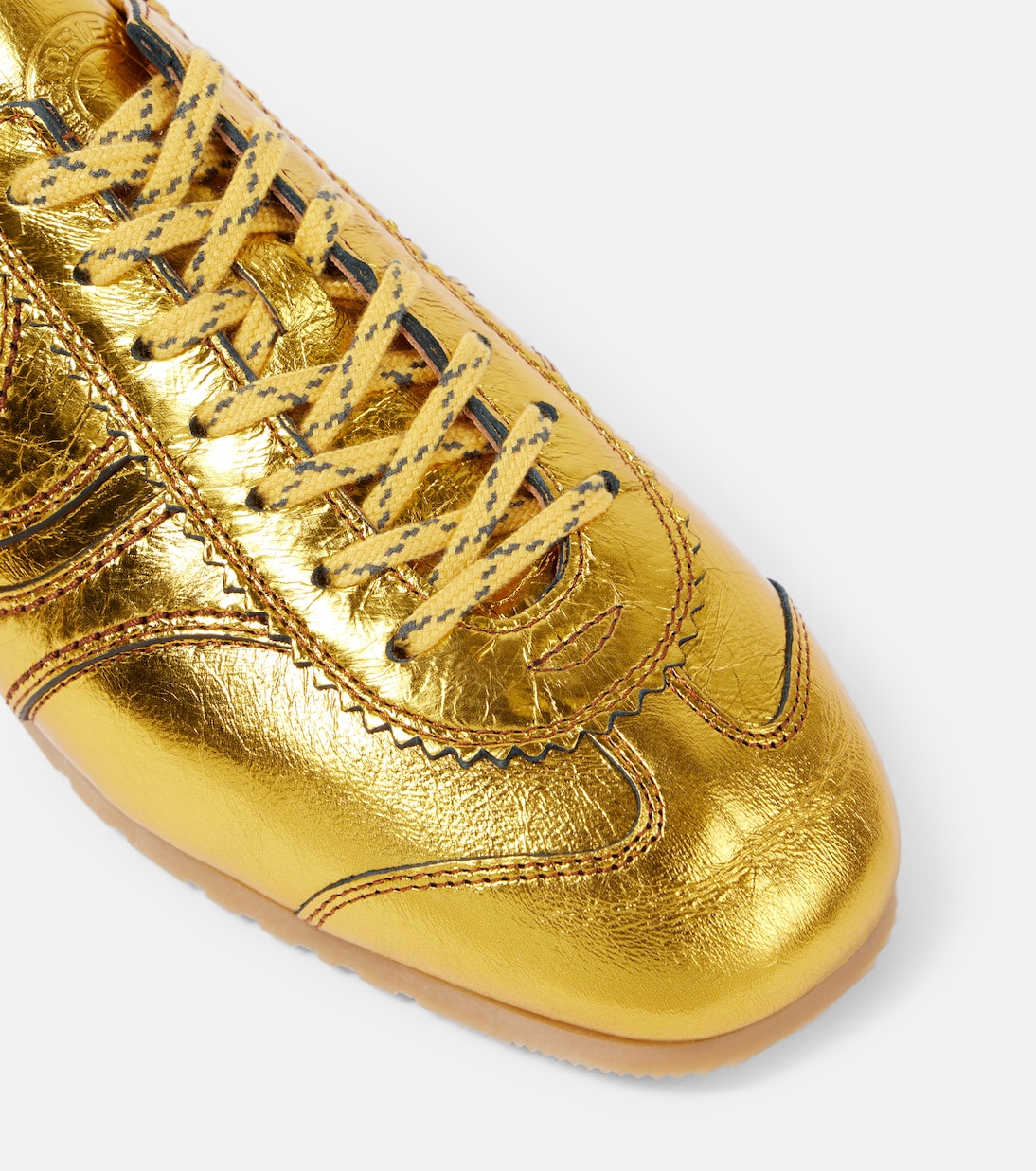 Metallic leather sneakers | Dries Van Noten