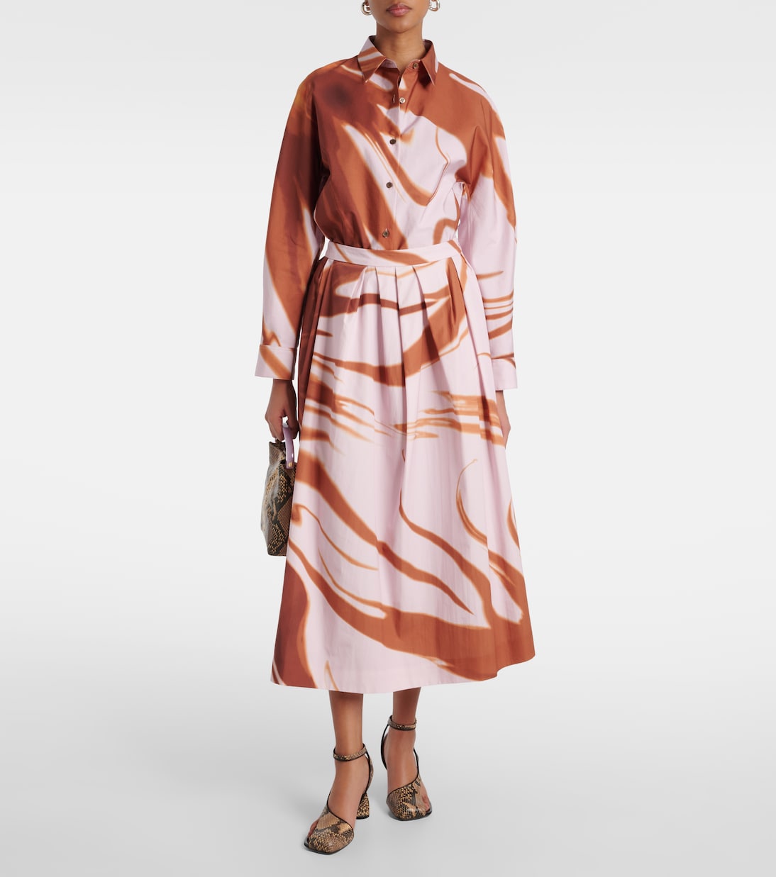 Bedruckter Midirock aus Baumwolle | Dries Van Noten