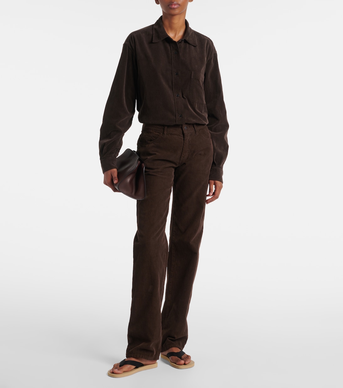 Carlyl cotton corduroy straight pants | The Row