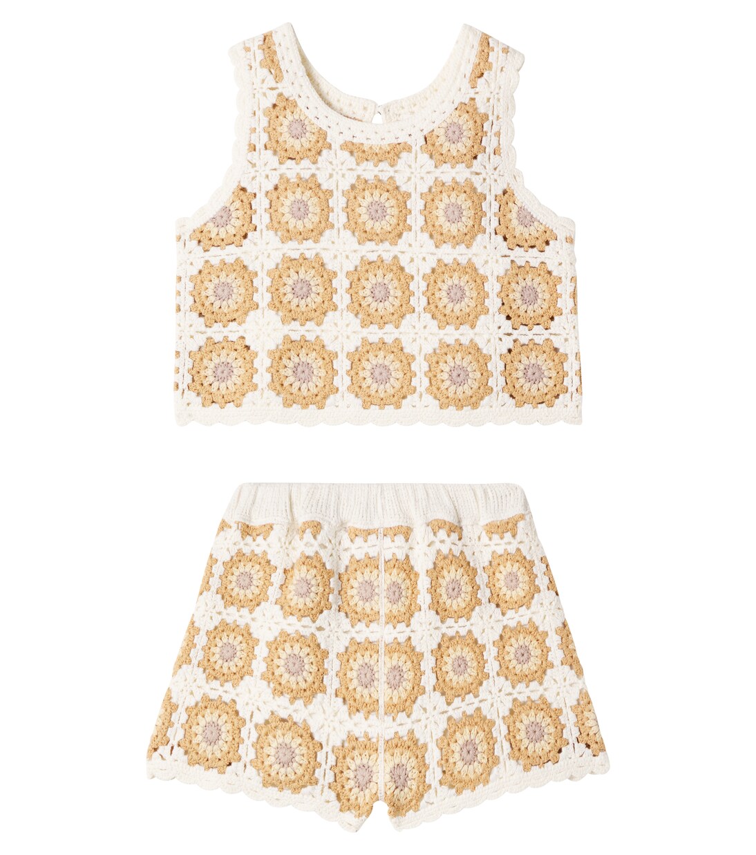 Crochet cotton tank top and shorts set | Rylee + Cru