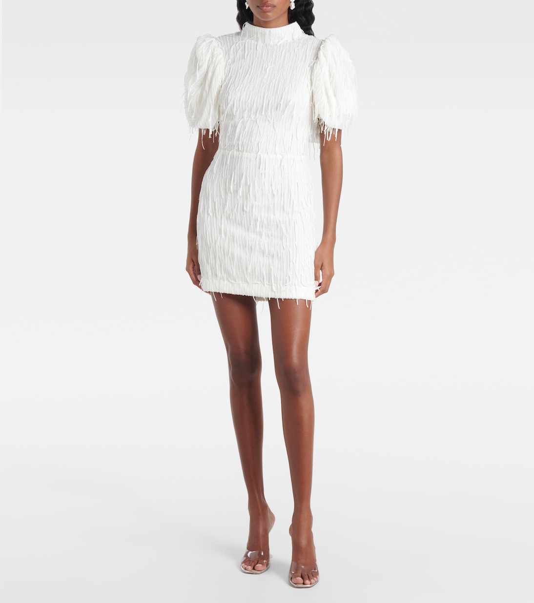 Bridal sequined puff-sleeve minidress | Rotate