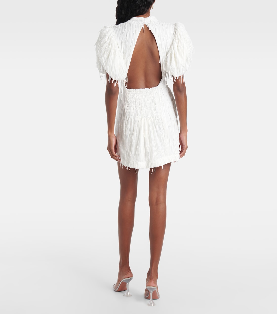 Bridal sequined puff-sleeve minidress | Rotate