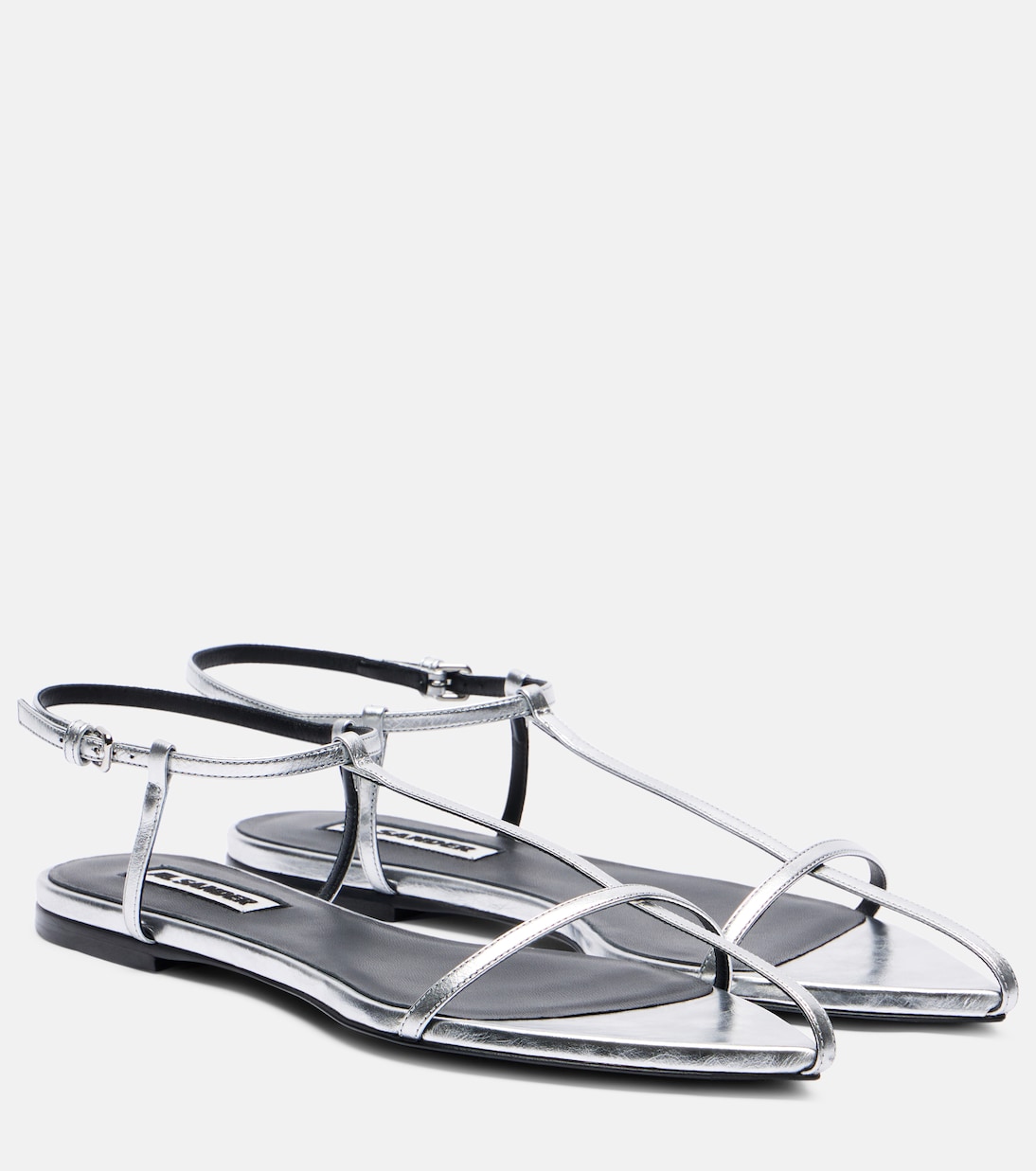 Metallic leather sandals | Jil Sander