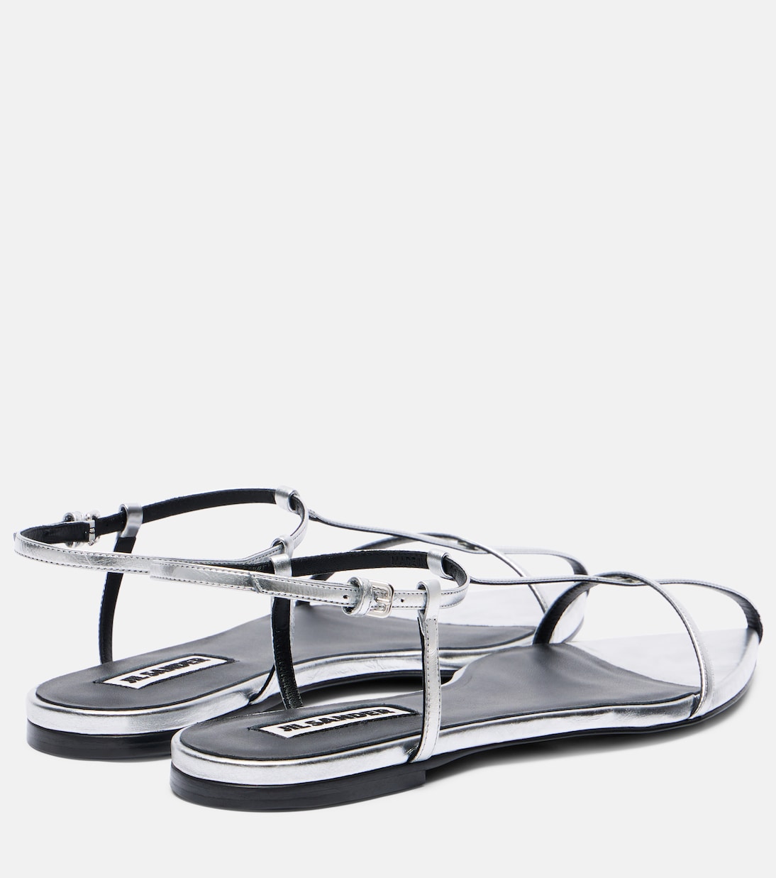 Metallic leather sandals | Jil Sander