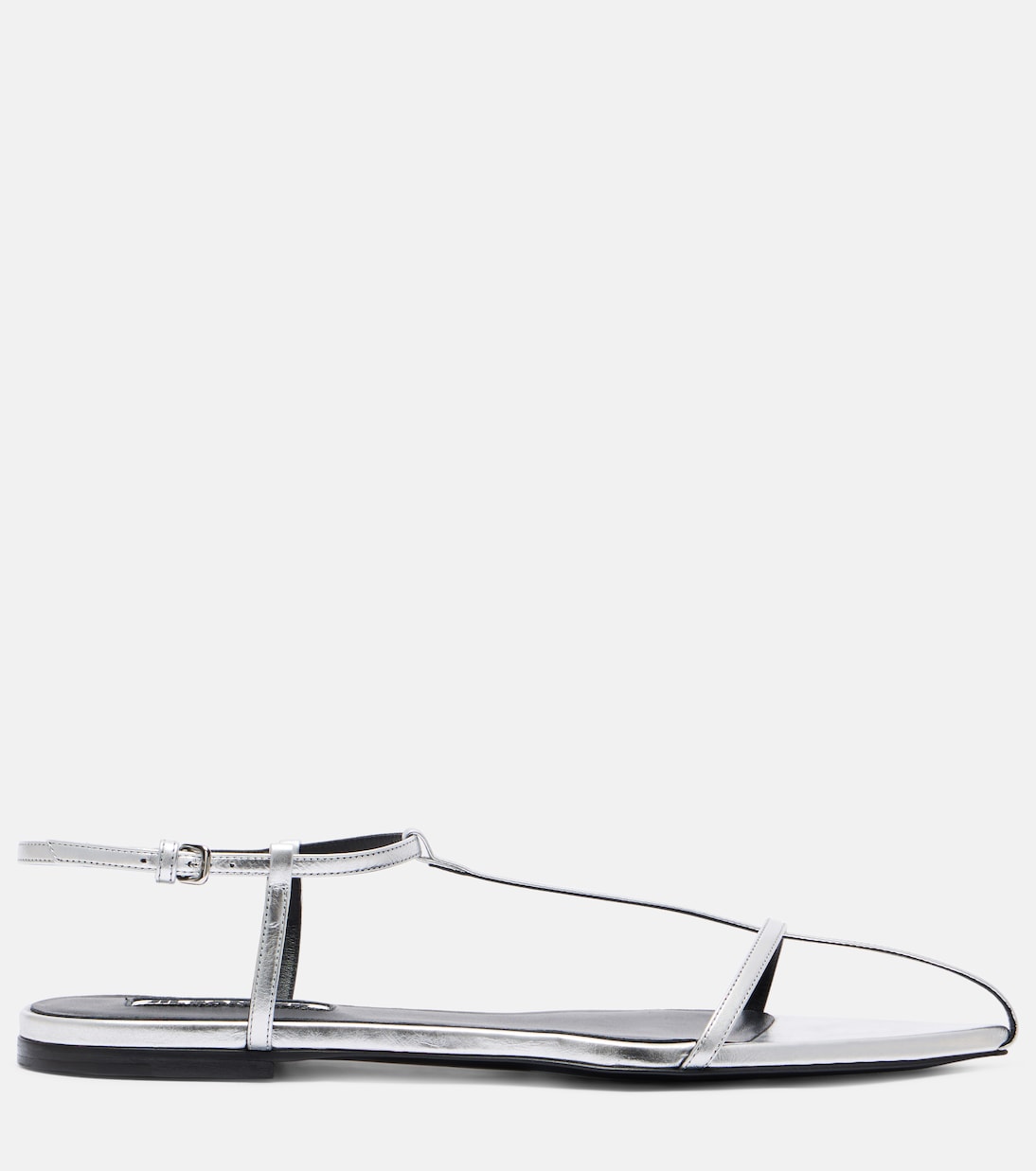 Metallic leather sandals | Jil Sander
