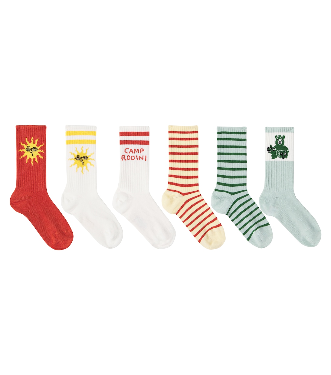 Set of 6 printed cotton-blend socks | Mini Rodini