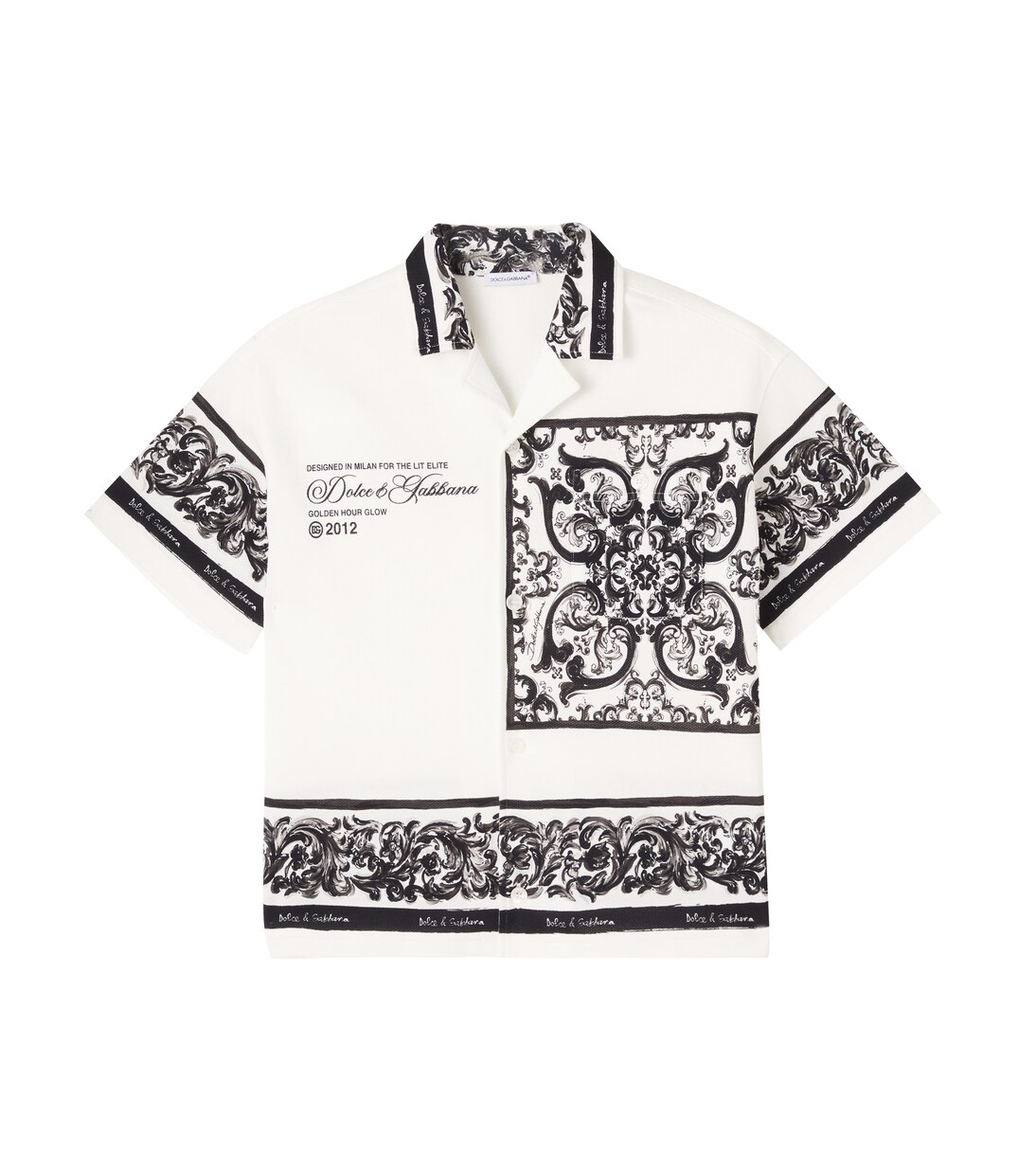 Majolica logo cotton piqué shirt | Dolce&Gabbana Kids
