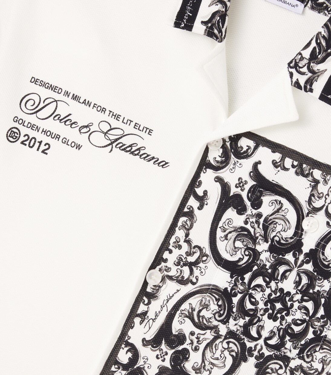 Majolica logo cotton piqué shirt | Dolce&Gabbana Kids