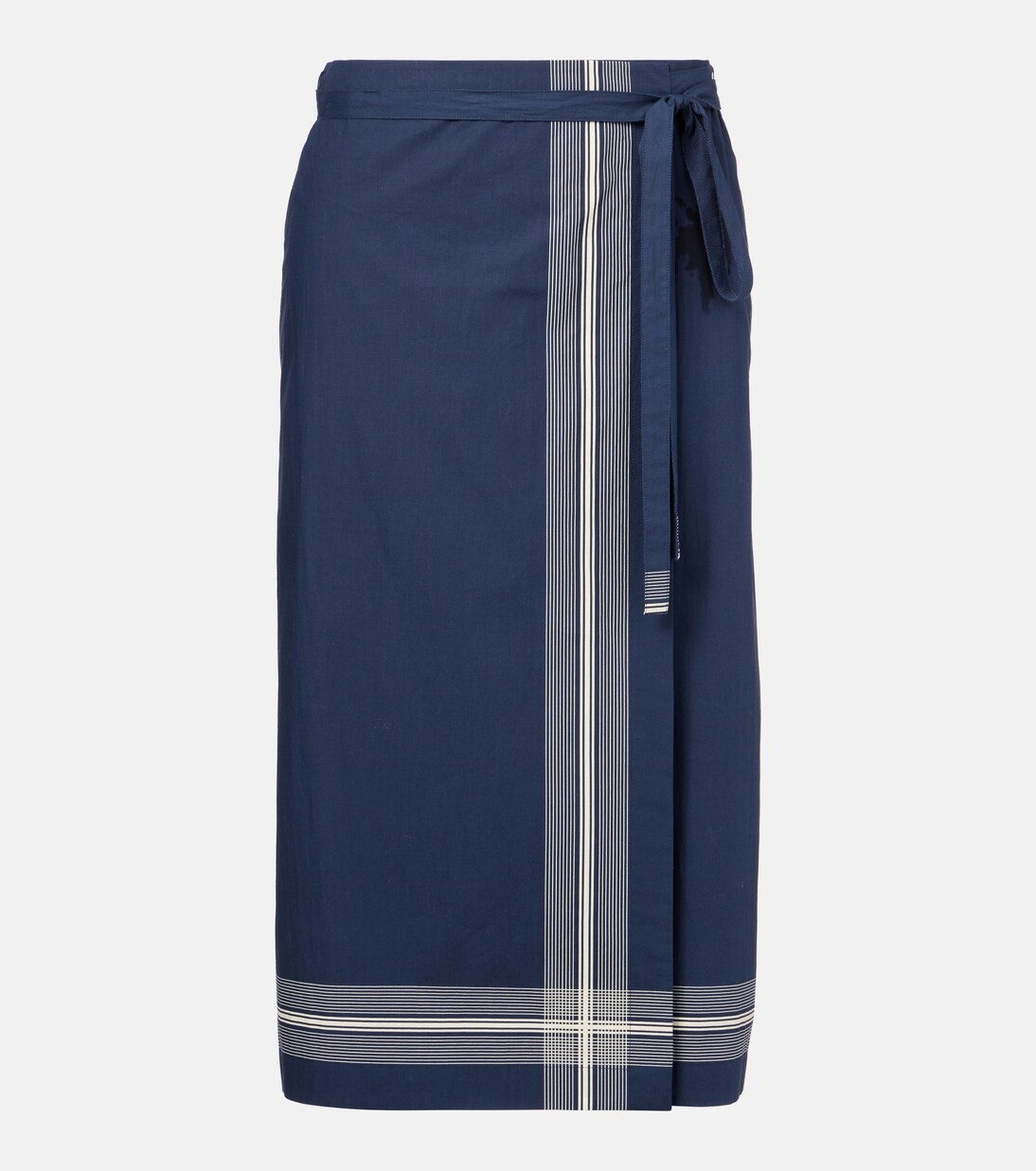 Striped cotton wrap skirt | Vince