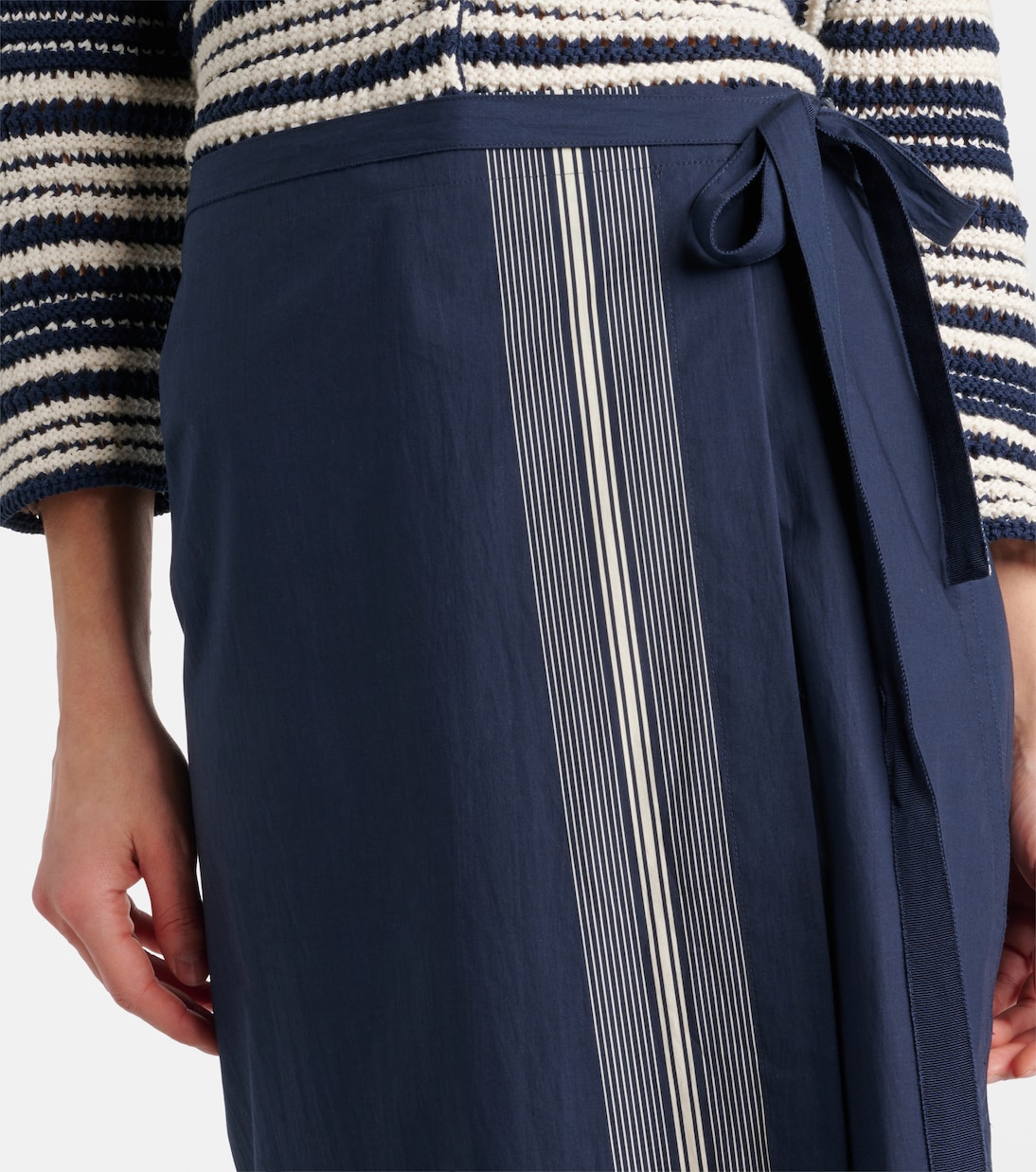 Striped cotton wrap skirt | Vince