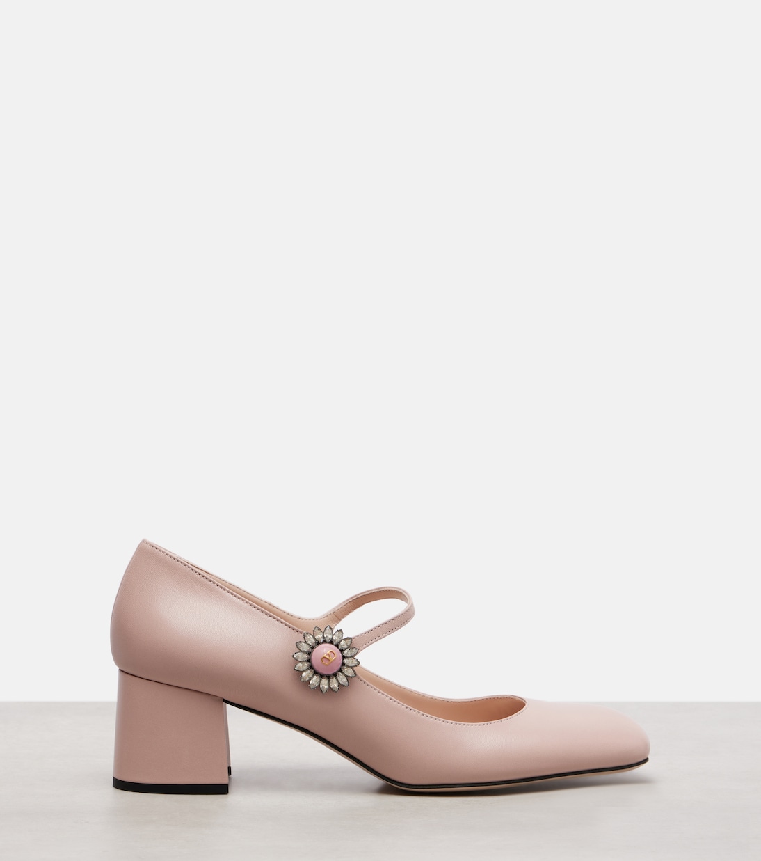 Mary-Jane-Pumps Daisy Jewel 55 aus Leder | Valentino Garavani